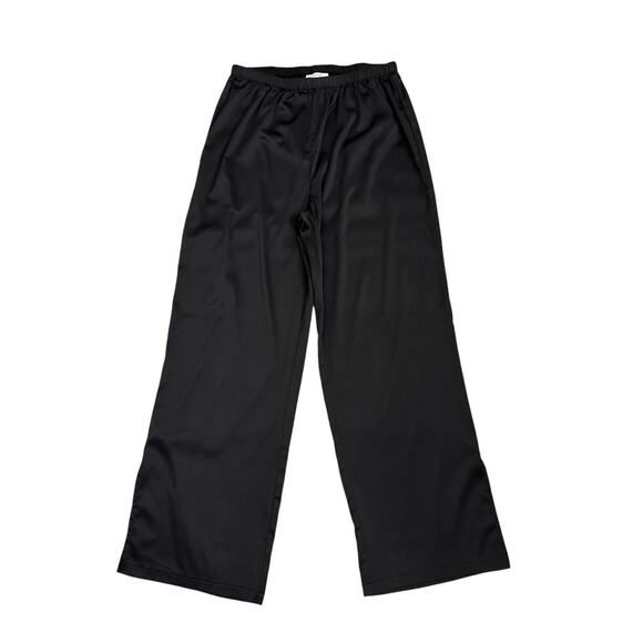 Colsie Intimate Loungewear Black Satin Wide Leg Pajama Pants Size Women's Medium - Picture 1 of 3